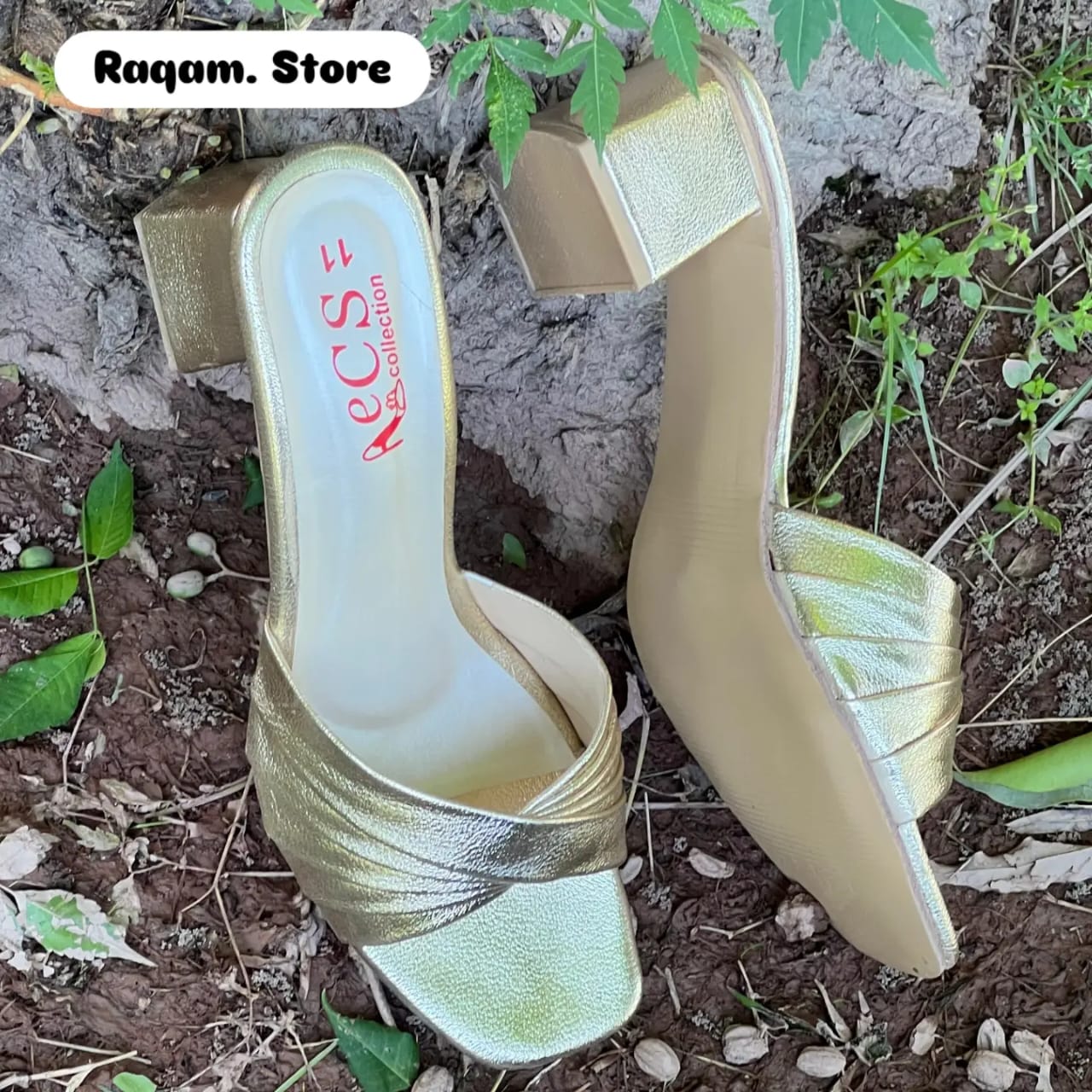 Shimmer Step Block Heel